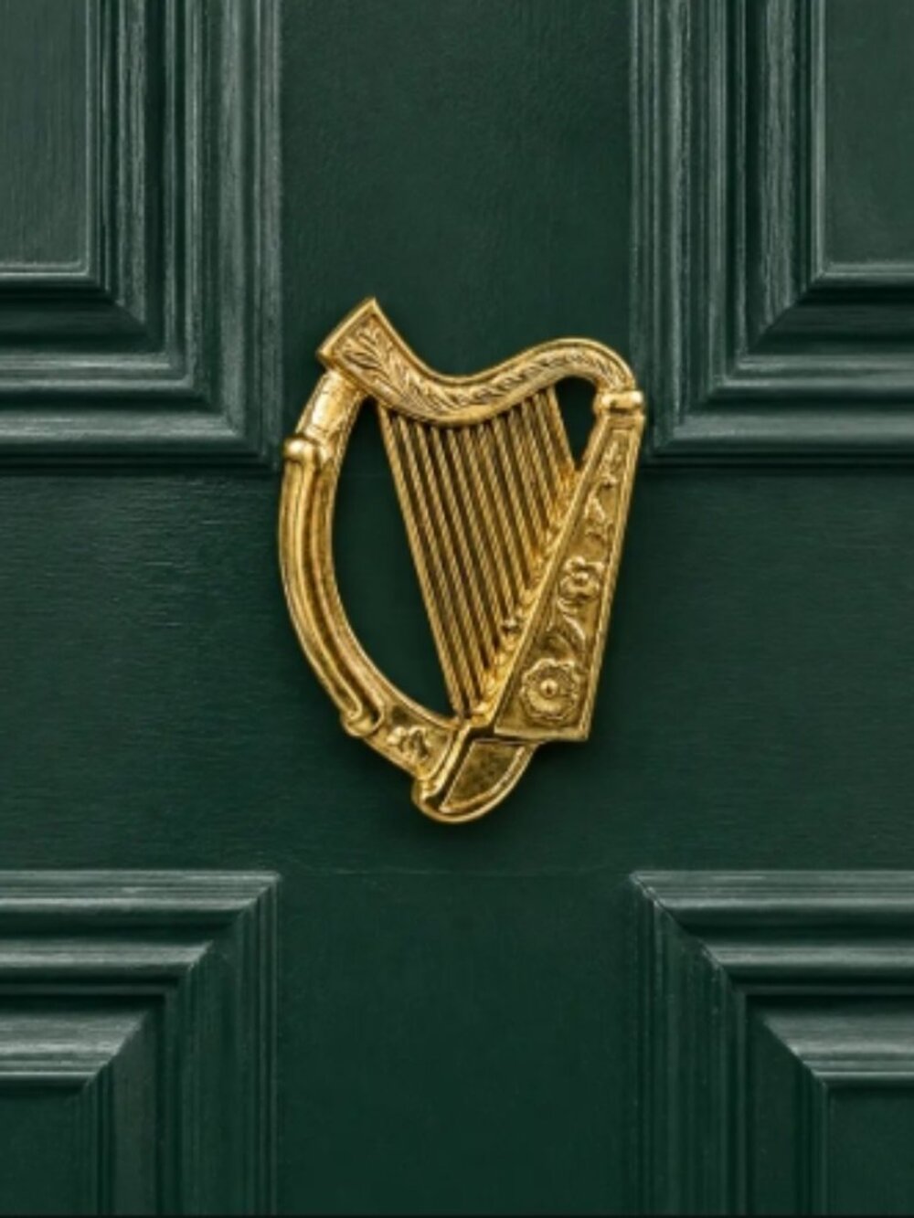 Vintage Liffey Brass Door Knocker Boxed Home Decor Harp Design